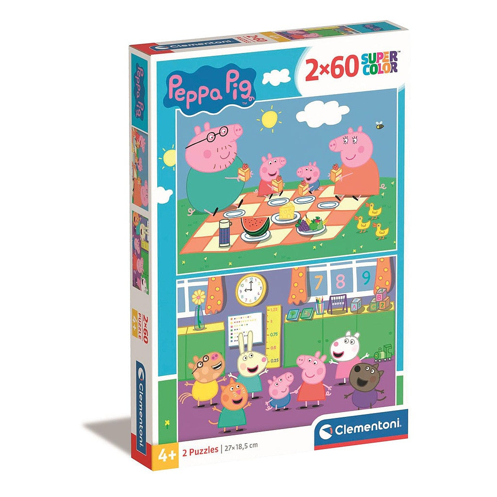 Peppa malac Pikniks un skola 2x60 db-os puzle Clementoni