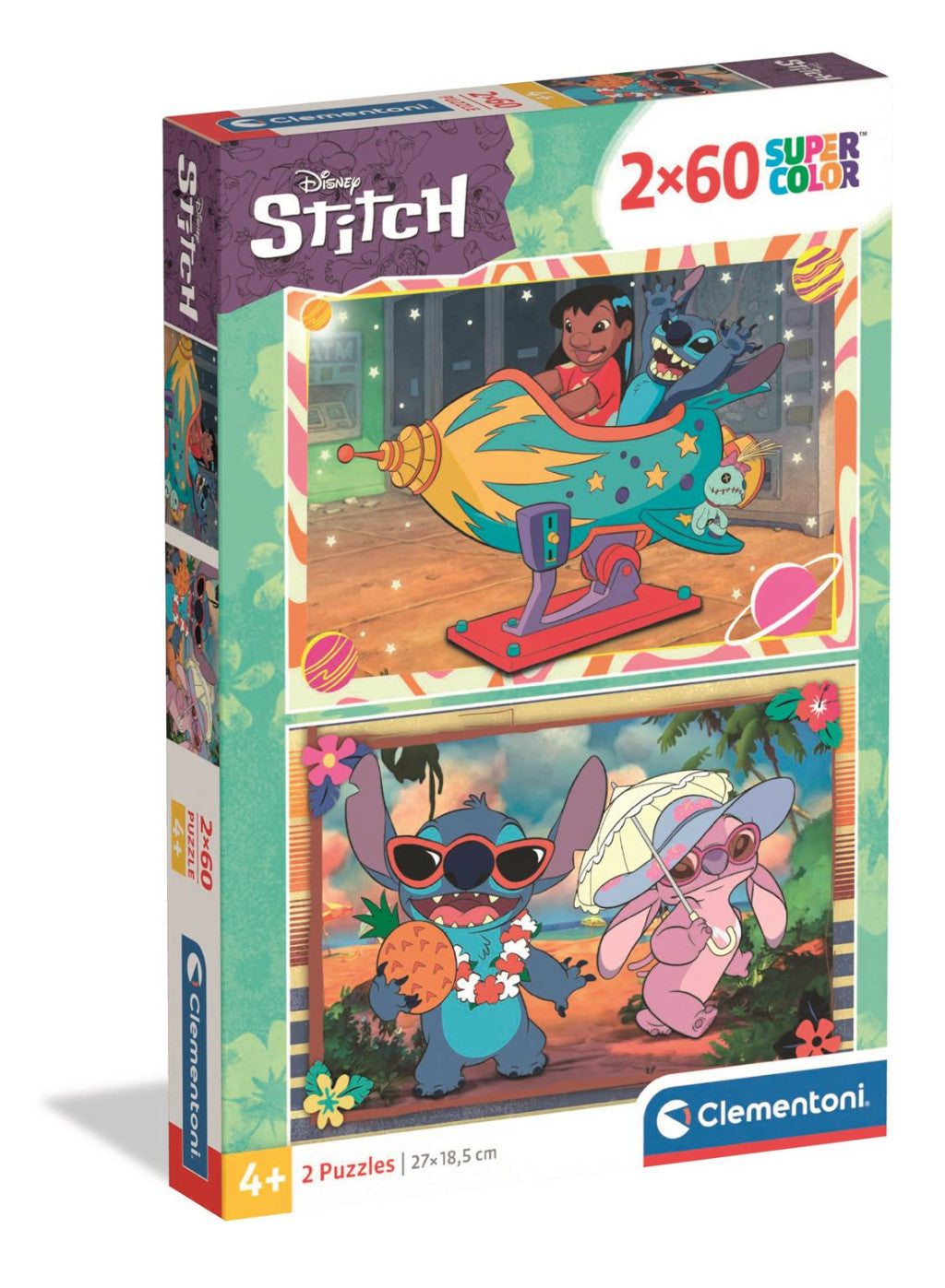 Disney Lilo un Stitch Galaktiskās brīvdienas 2x60 gabalu puzle Clementoni