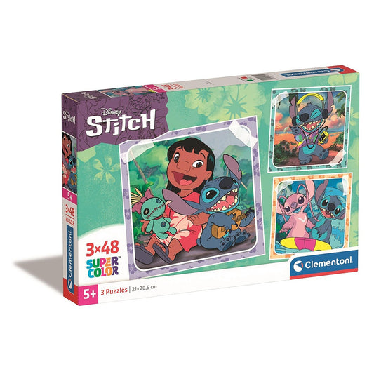 Disney Lilo un Stitch mūzika, ģitāras spēlēšana, 3x48 gab. puzle, Clementoni