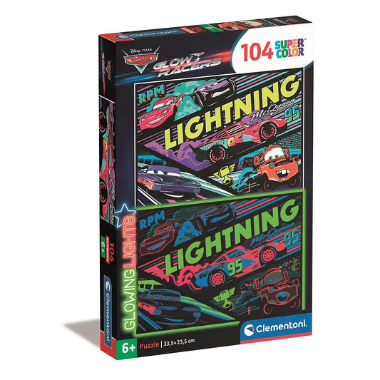 Disney Cars Zibens 104 detaļu spīdoša puzle Clementoni