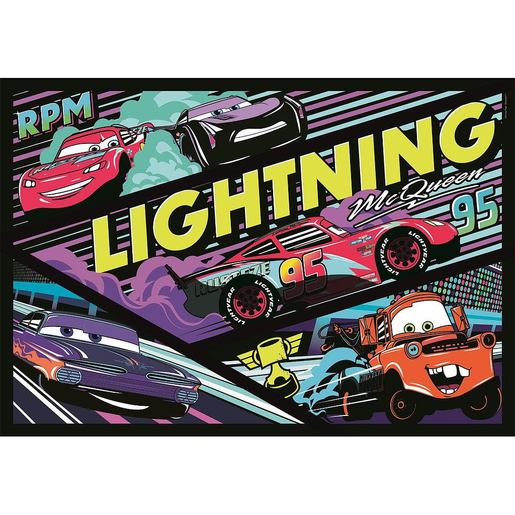 Disney Cars Zibens 104 detaļu spīdoša puzle Clementoni