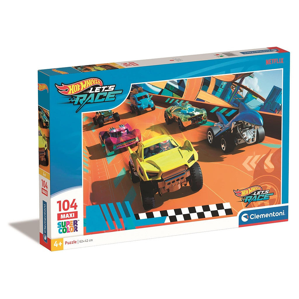 Hot Wheels Turbo Track 104 db-os maxi puzle Clementoni