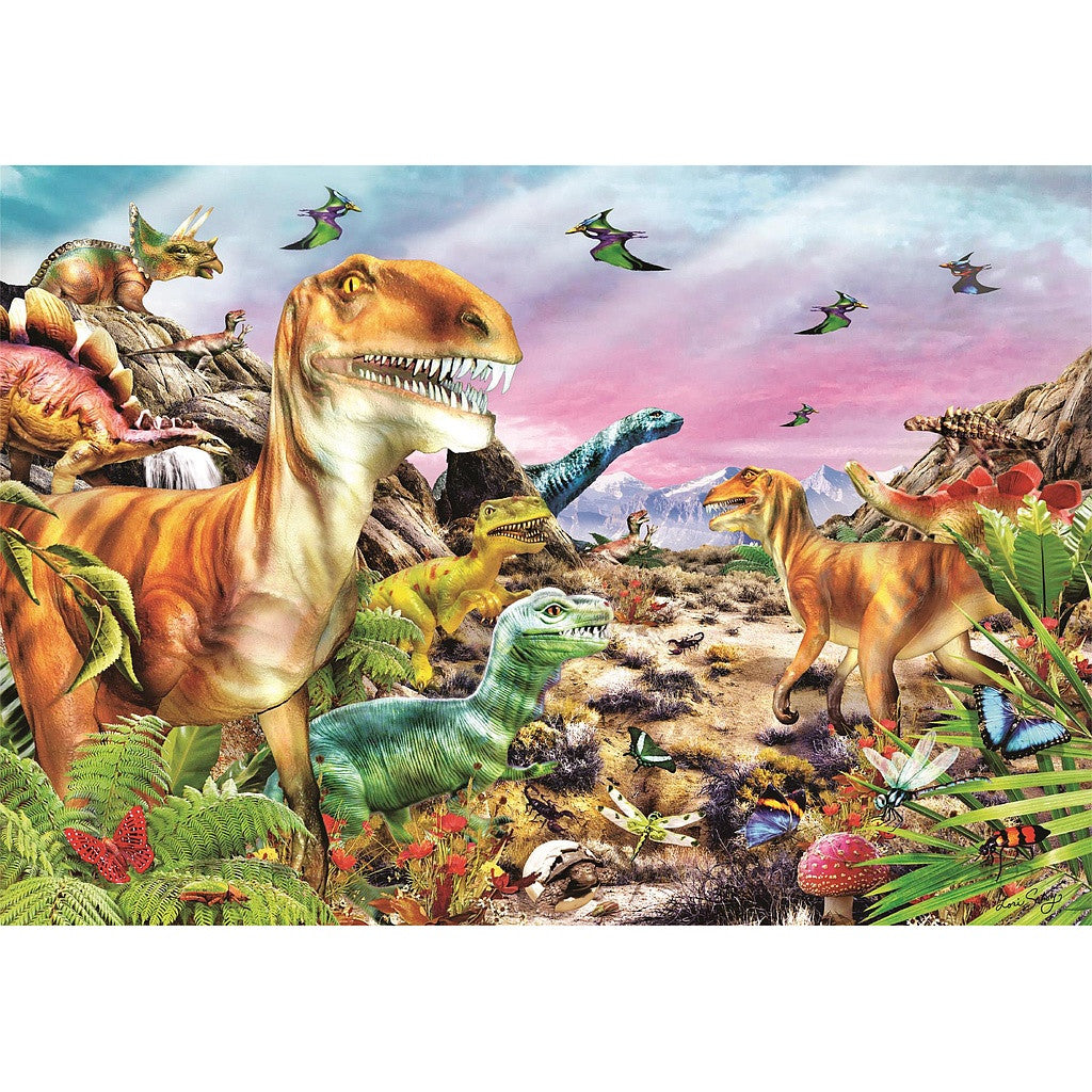 Clementoni puzle "Dinozauru zeme" ar 104 gabaliņiem