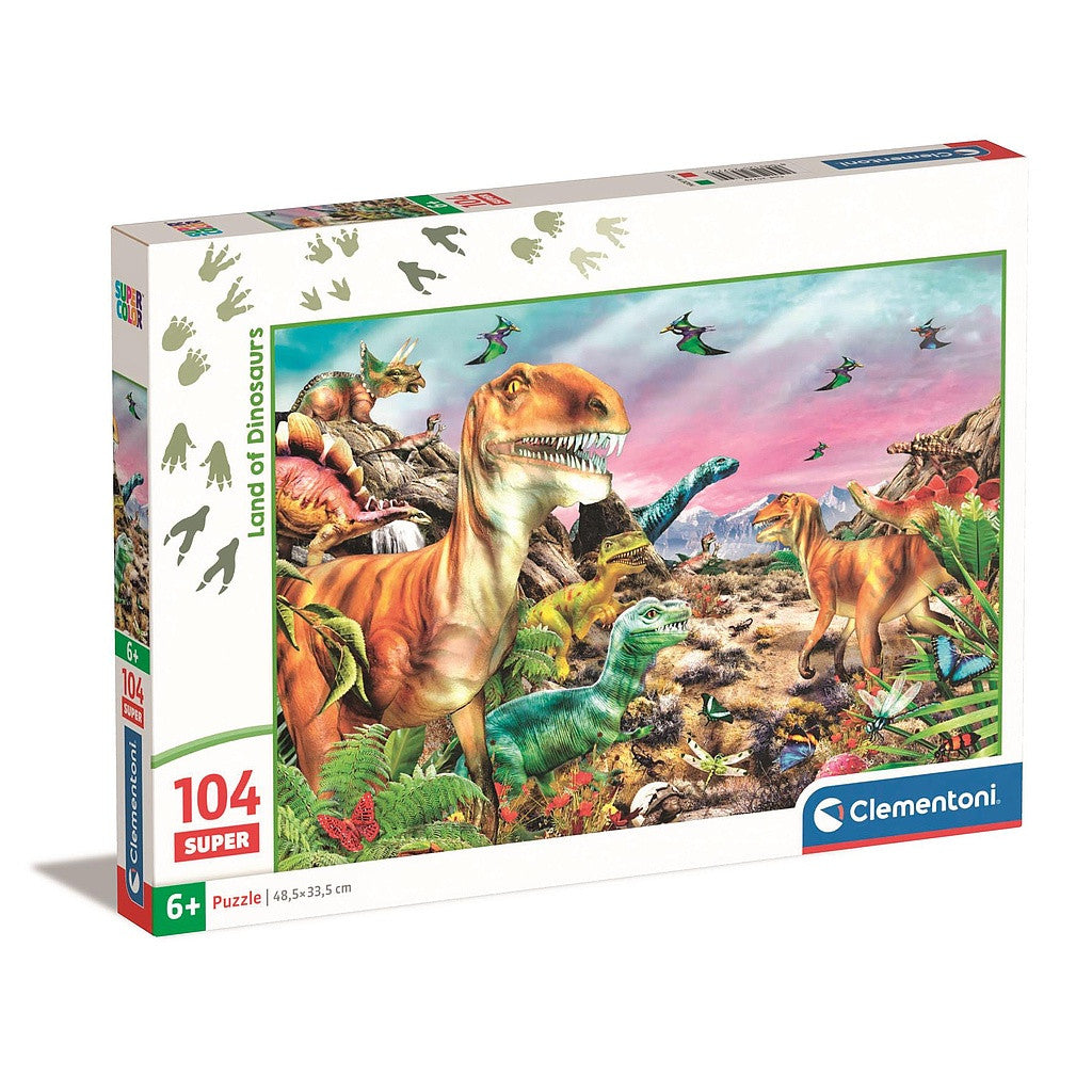 Clementoni puzle "Dinozauru zeme" ar 104 gabaliņiem