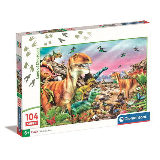 Clementoni puzle "Dinozauru zeme" ar 104 gabaliņiem