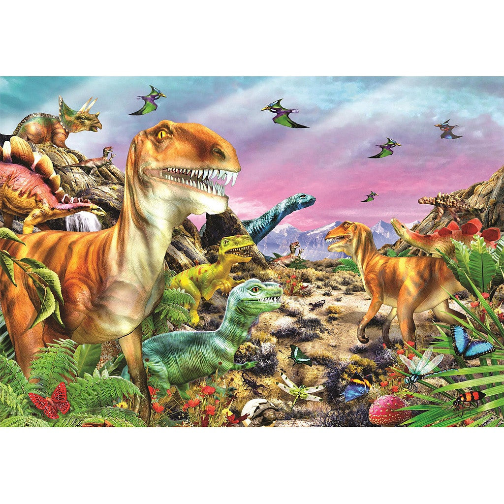 Clementoni puzle "Dinozauru zeme" ar 104 gabaliņiem