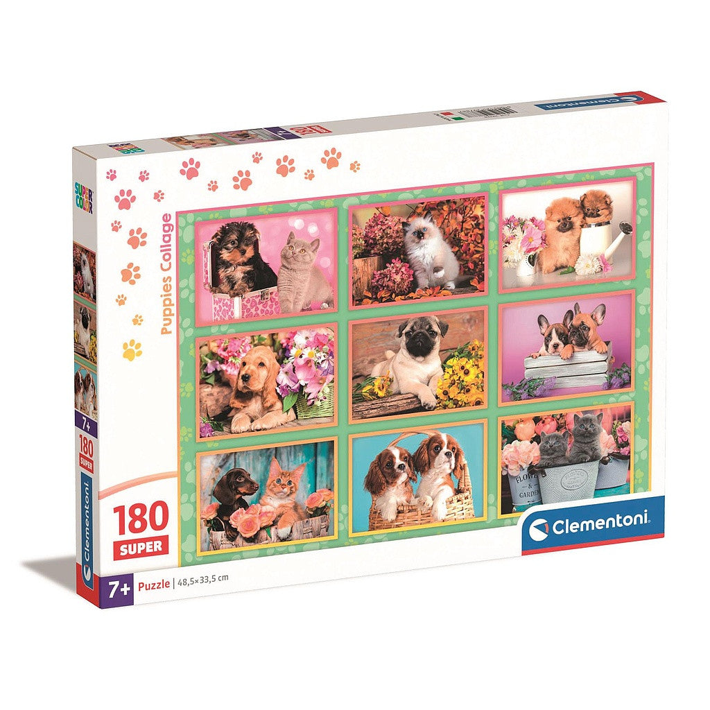 √Ållatos Puppies Collage 180 db-os puzzle Clementoni
