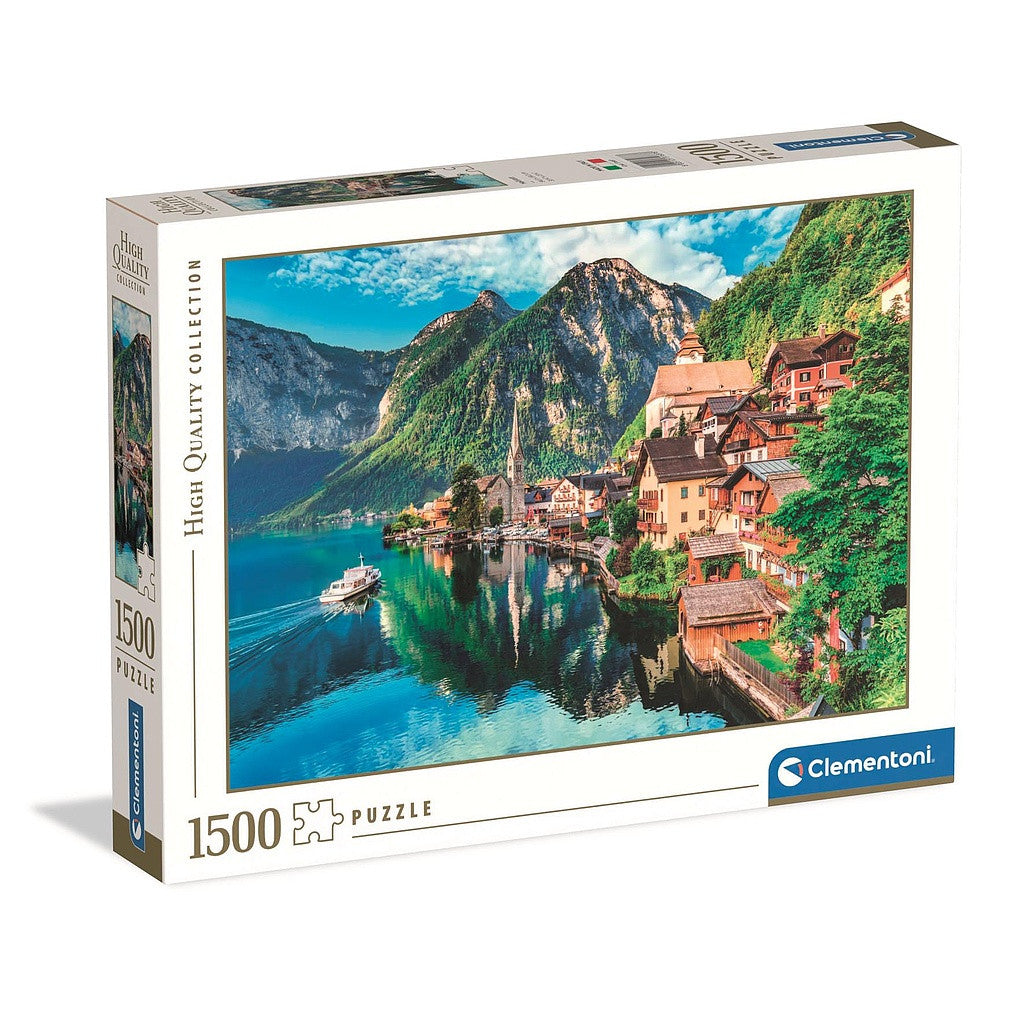 Pilsētas Hallstatt Austrija 1500 gabalu puzle Clementoni