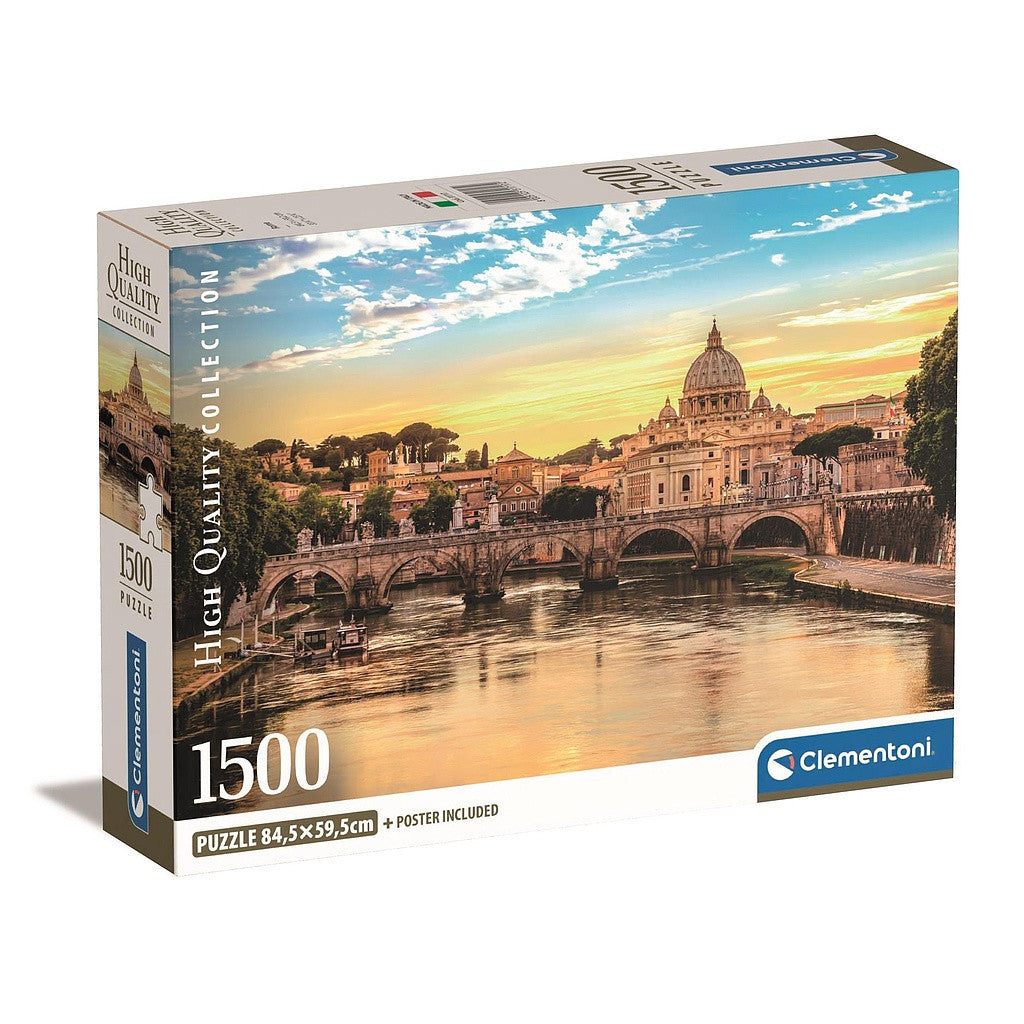 Pilsētas Roma Itālija 1500 gabalu kompakta puzle Clementoni