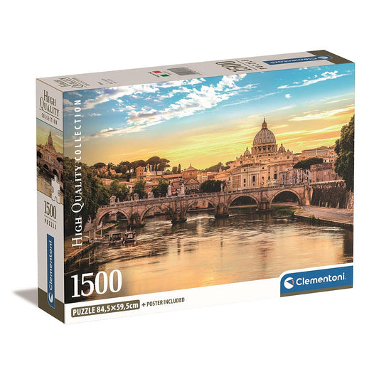 Pilsētas Roma Itālija 1500 gabalu kompakta puzle Clementoni