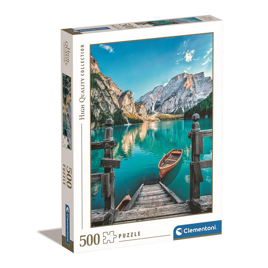 Pilsētas Braies ezers Itālija 500 gabalu puzle Clementoni