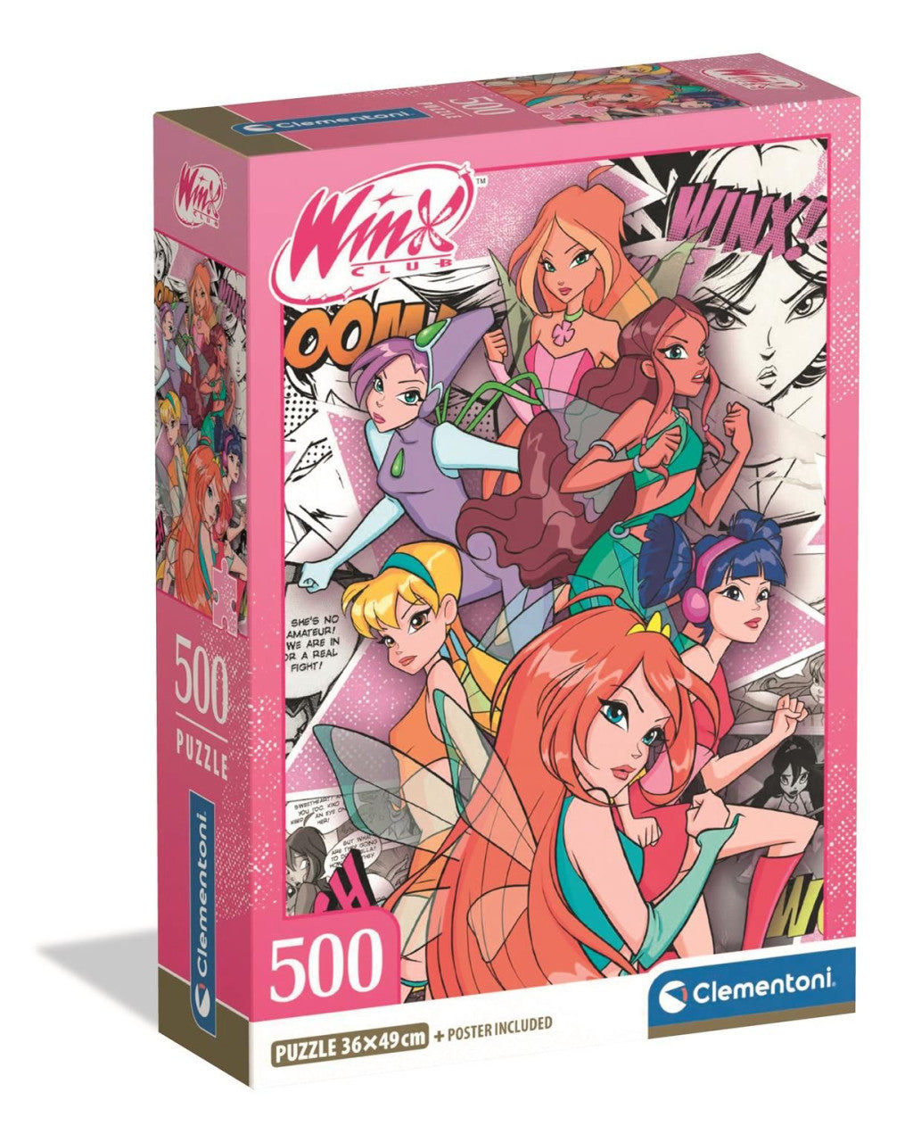 Clementoni Winx Club komiksu 500 gabalu kompaktā puzle