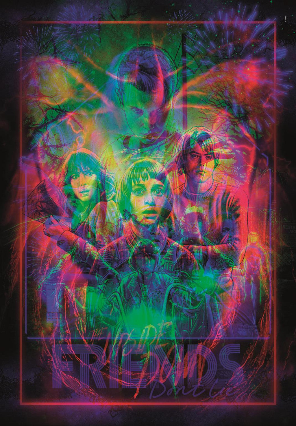 Clementoni Stranger Things Upside Down 520 gabalu puzle ar LED rāmi