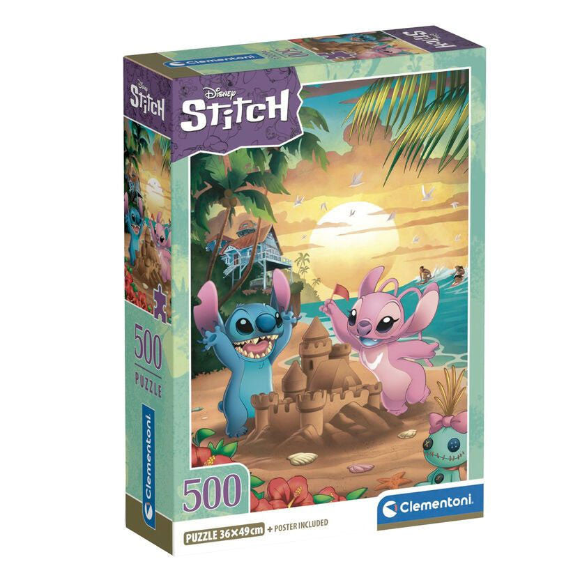 Disney Lilo un Stitch pludmales 500 gabalu Clementoni puzle