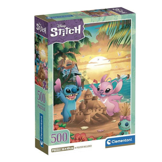 Disney Lilo un Stitch pludmales 500 gabalu Clementoni puzle