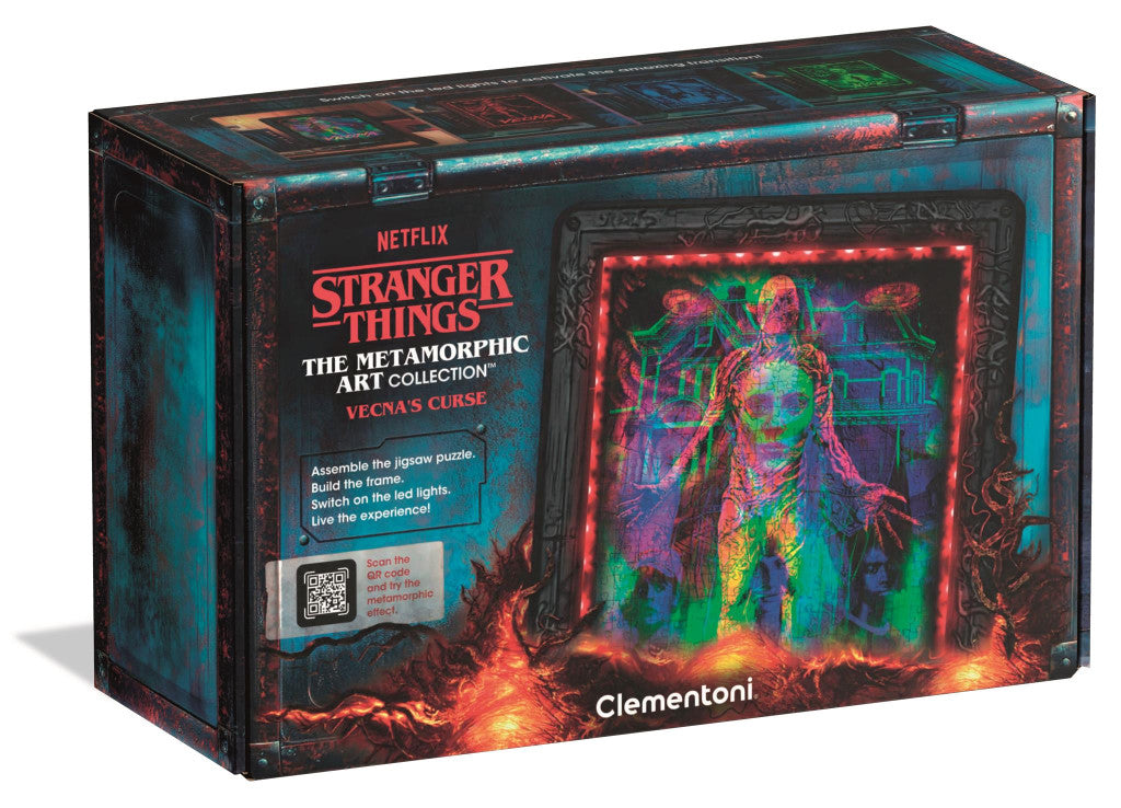 Stranger Things Vecnas lāsts 520 gabalu puzle LED rāmītī Clementoni