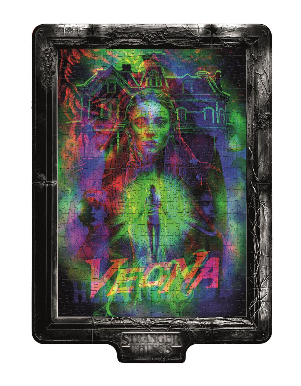 Stranger Things Vecnas lāsts 520 gabalu puzle LED rāmītī Clementoni