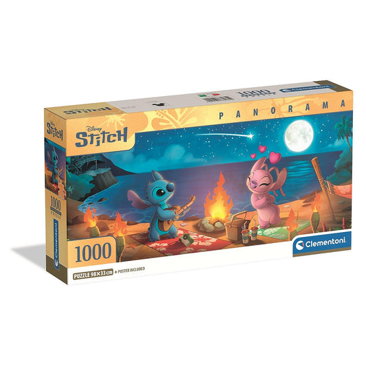 Disney Lilo un Stitch 1000 detaļu panorāmas puzle Clementoni