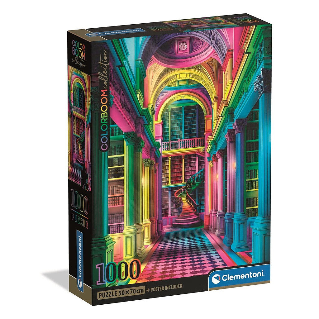 Krāsu Colorboom bibliotēka, 1000 detaļu kompakta puzle, Clementoni