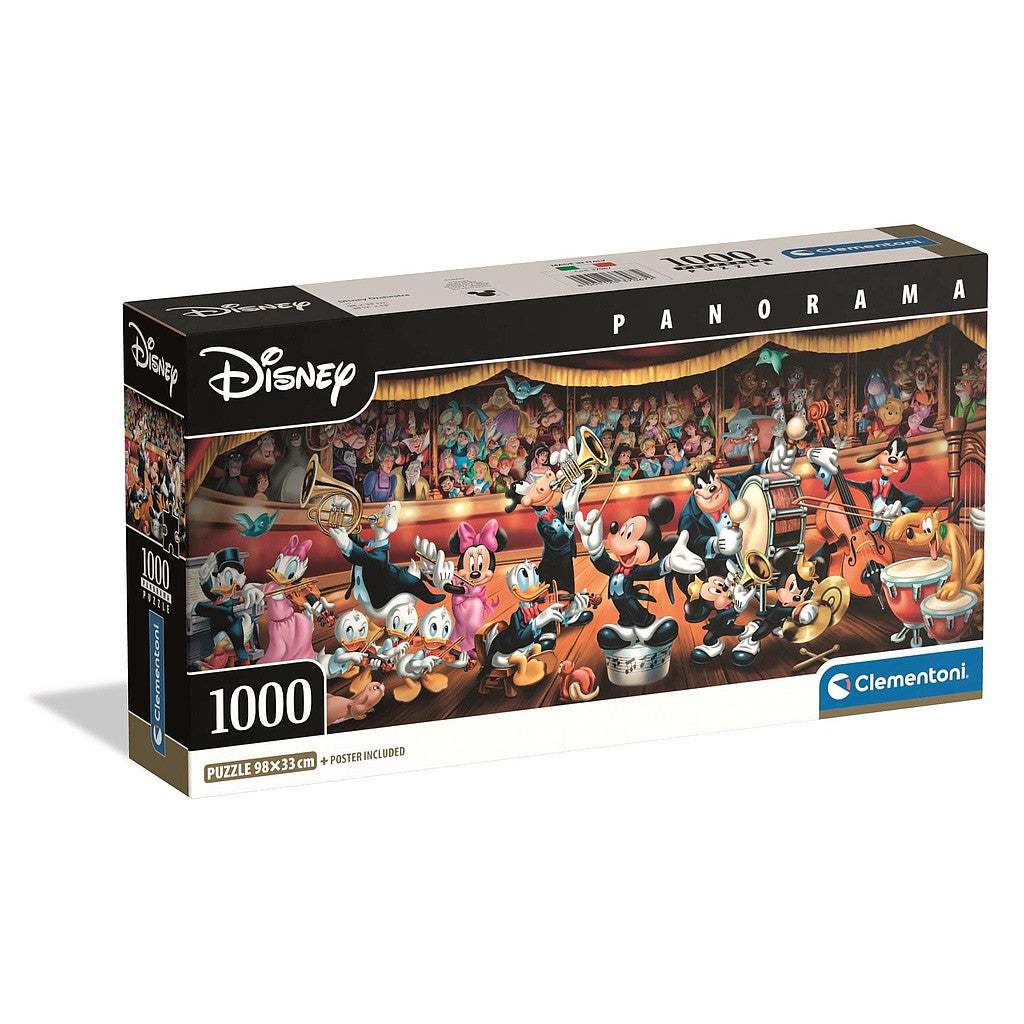 Clementoni Disney Orchestra 1000 detaļu panorāmiska kompakta puzle