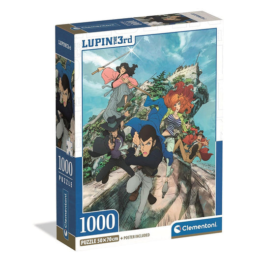 Anime Lupin III 1000 detaļu kompakta puzle Clementoni