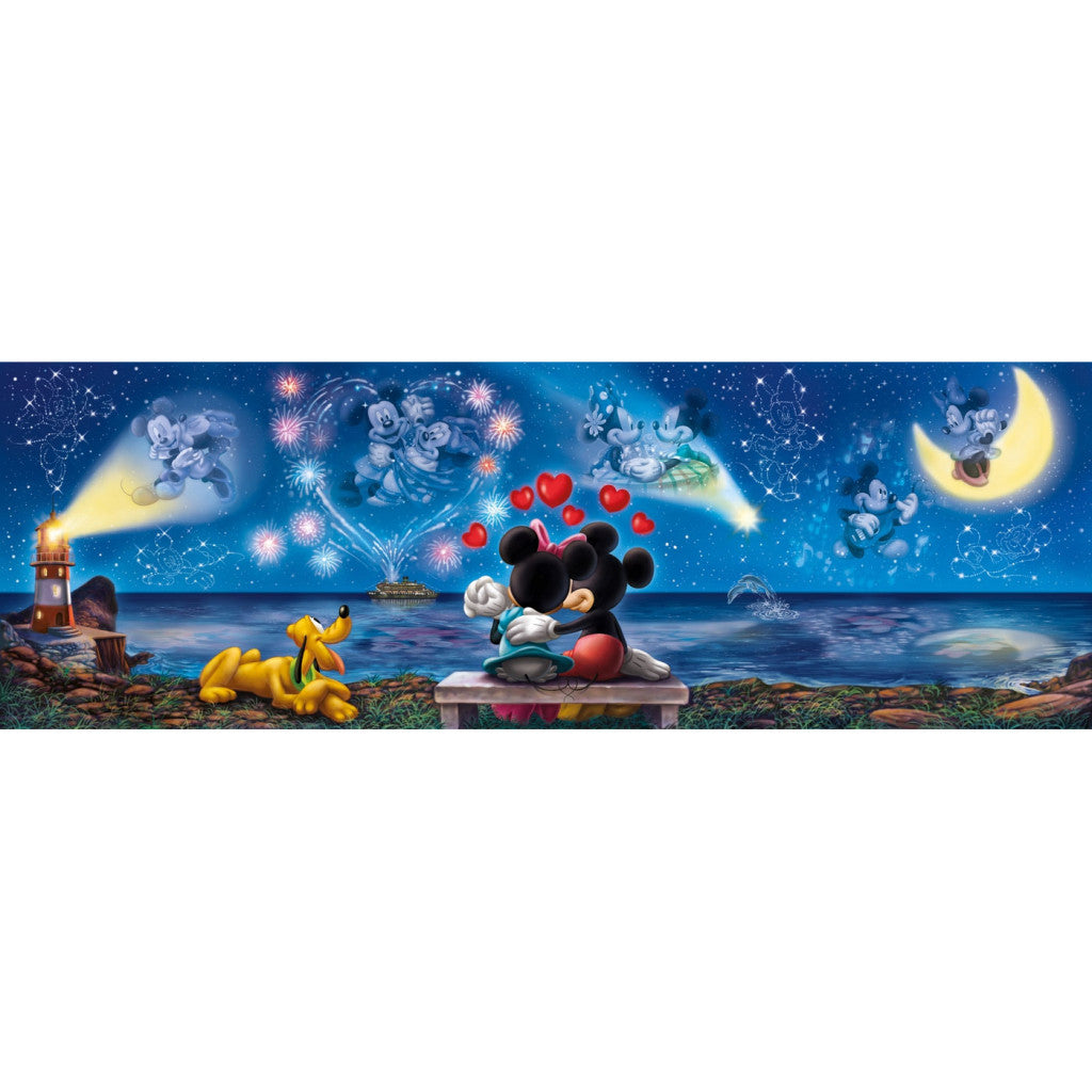 Disney Mikijs, Minnija, Rakstīts zvaigznēs 1000 gabalu panorāmas puzle Clementoni