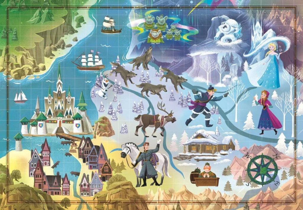 Disney Frozen Frozen pasaku kartes 1000 gabalu puzle Clementoni
