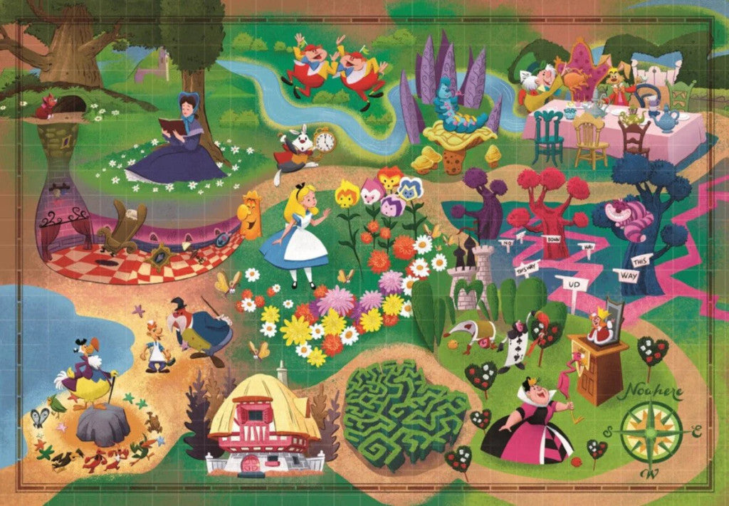 Disney Classics Alises pasaku kartes 1000 gabalu panorāmas puzle Clementoni