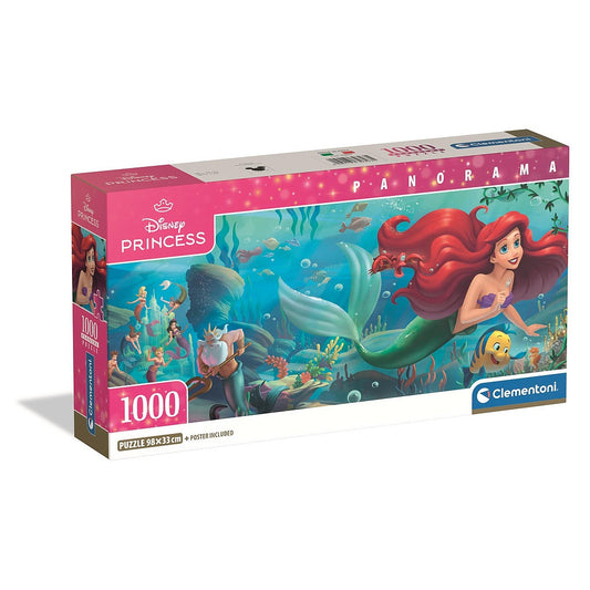 Disney Princess Ariel 1000 detaļu panorāmas puzle Clementoni