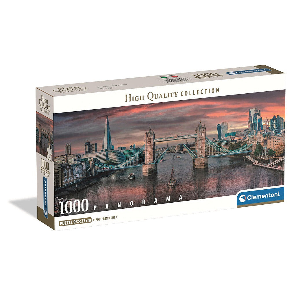 Pilsētas pāri upei Londona 1000 gabalu panorāmiska kompakta puzle Clementoni