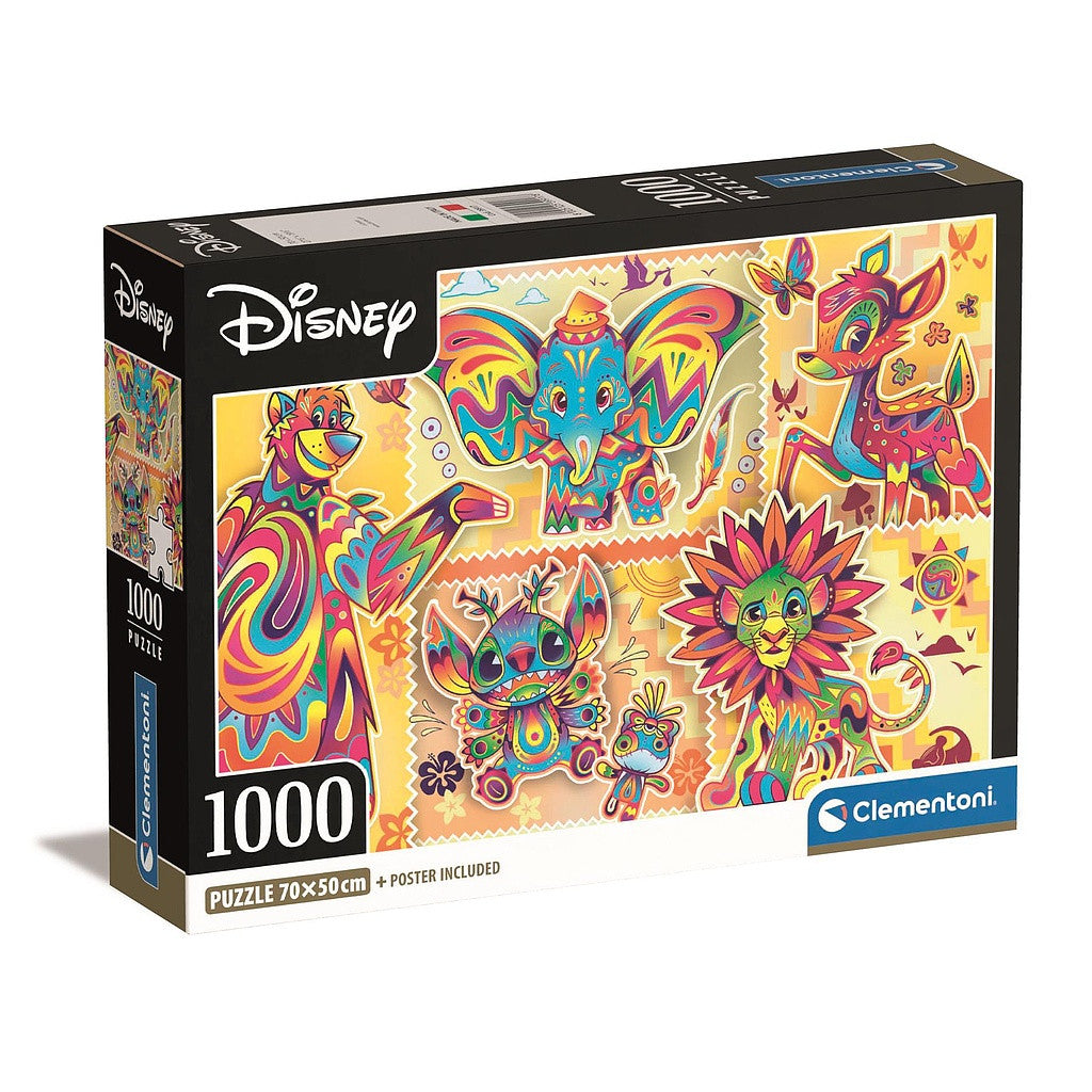Disney Classics Boho stila 1000 gabalu kompaktā puzle Clementoni
