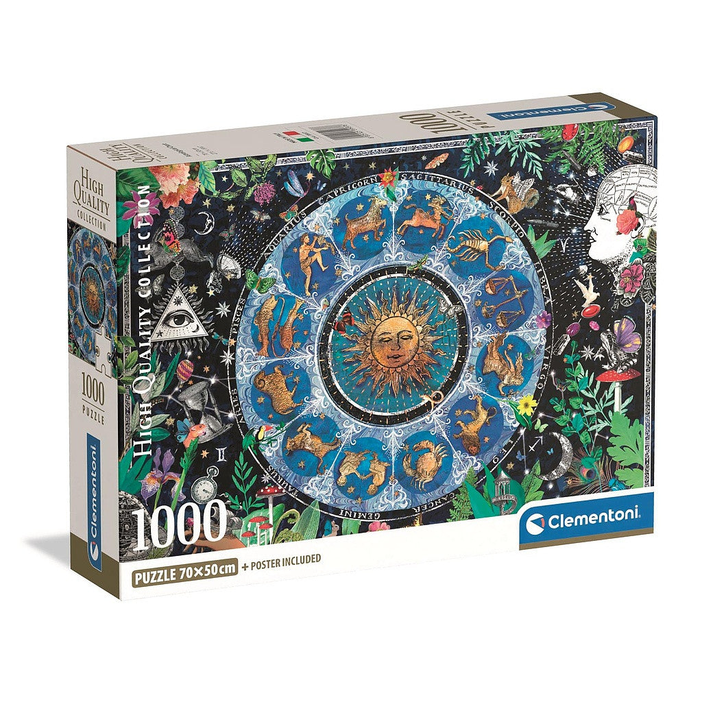 Krāsu tabula Astroloģija 1000 gabaliņu kompakta puzle Clementoni