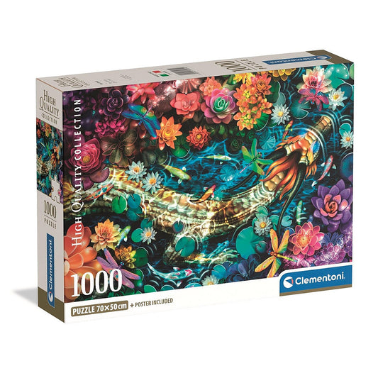 Krāsainā Koi upe, 1000 gabaliņu kompaktā puzle, Clementoni