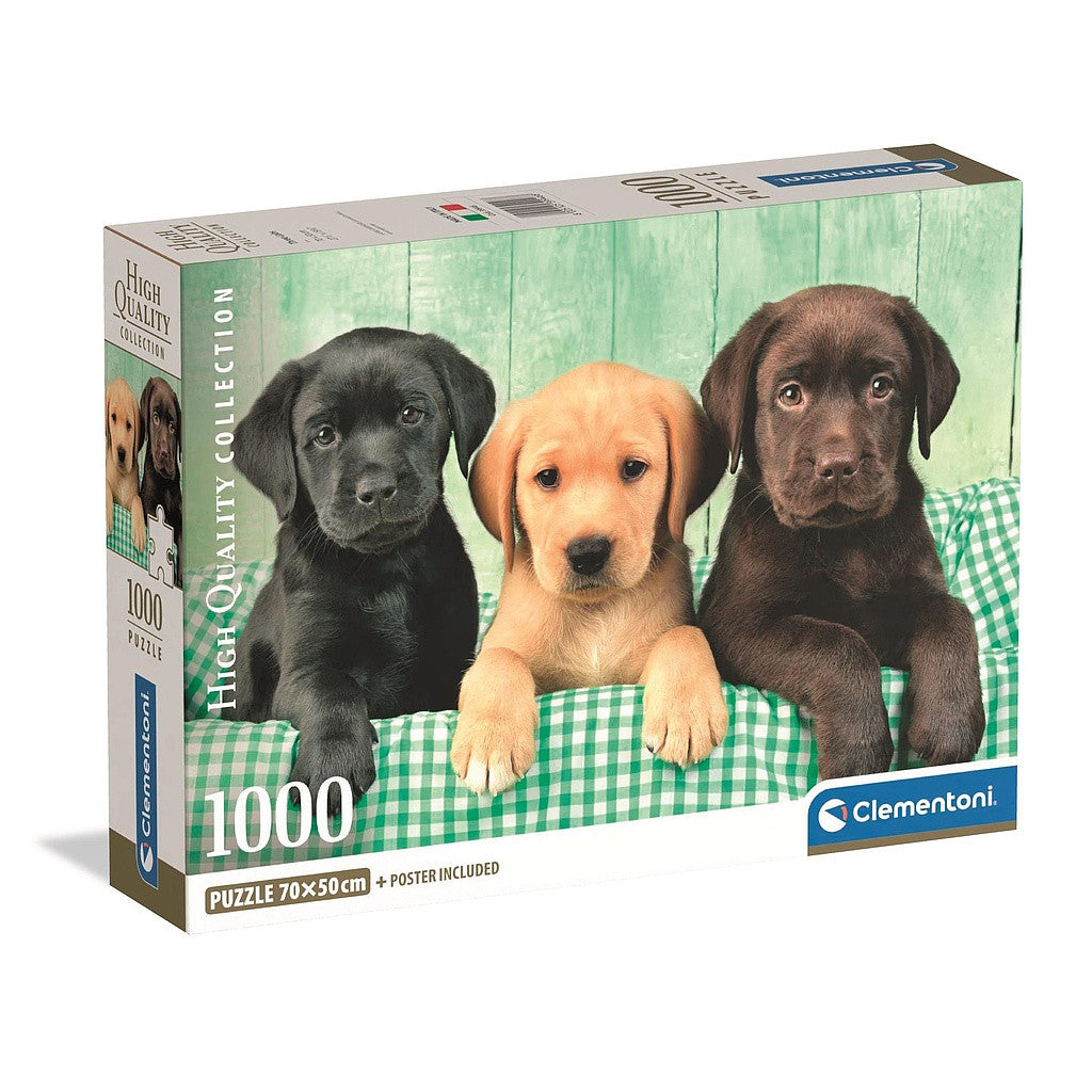 Dzīvnieki Trīs labradori Suņi 1000 gabalu puzle Clementoni