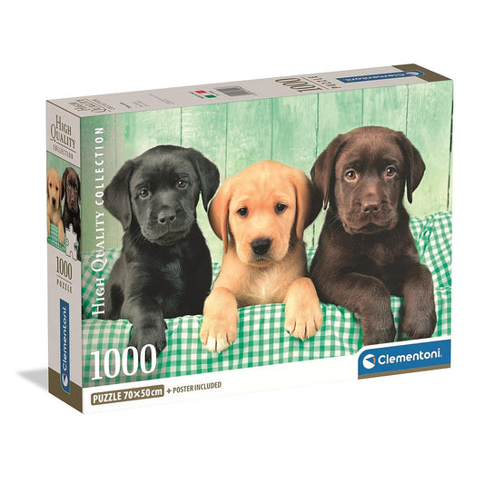Dzīvnieki Trīs labradori Suņi 1000 gabalu puzle Clementoni