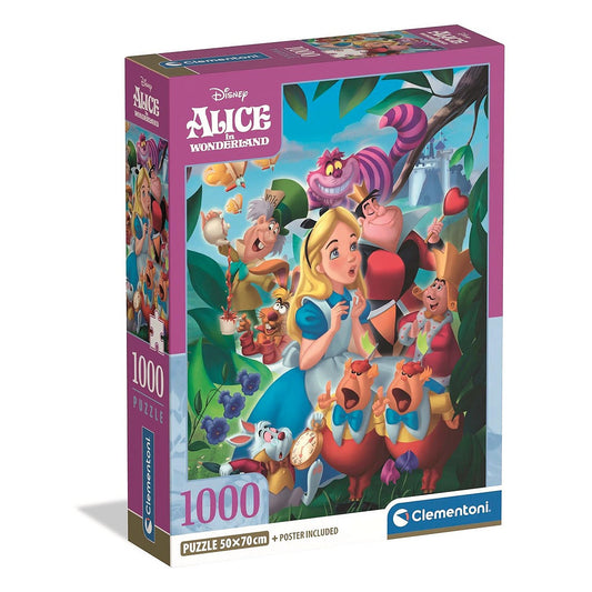 Disney Classics Disney Alise Brīnumzemē 1000 detaļu kompaktā puzle Clementoni
