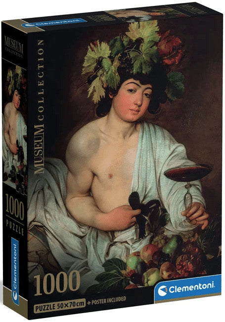 Art Caravaggio Bacchus 1000 gabalu kompakta puzle Clementoni