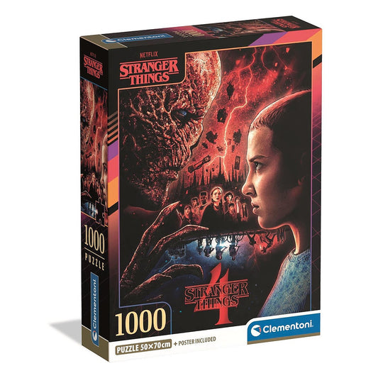 Stranger Things Vienpadsmit pret Vecnu 1000 gabaliņu Clementoni puzle Kompakta