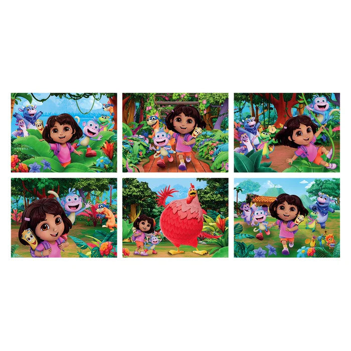 Dora the Explorer Džungļu stāstu grāmatu klucīšu komplekts 12 gab. Clementoni