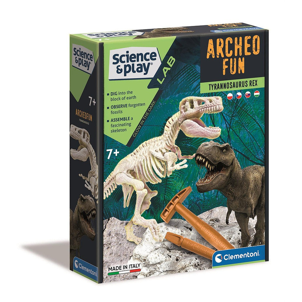 Dinozauru Archeo Fun mirdzošs arheoloģiskais komplekts Clementoni