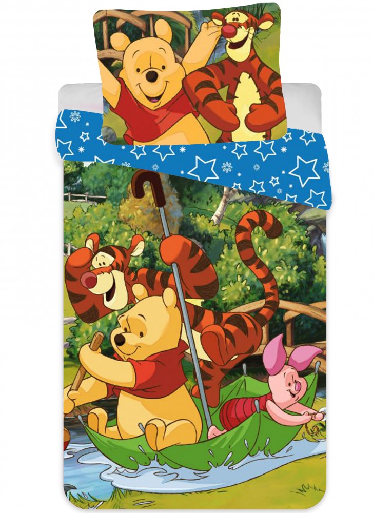 Disney Vinnija Pūka bērnu gultasveļas komplekts plostošanas braucieniem 90–140 cm, 40–55 cm