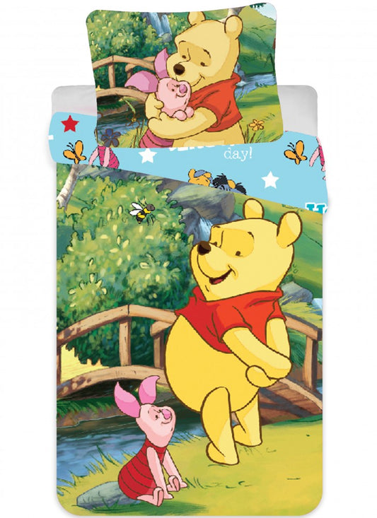 Disney Vinnija Pūka bērnu gultasveļas komplekts ar tiltiņu 90√ó140cm, 40√ó55cm