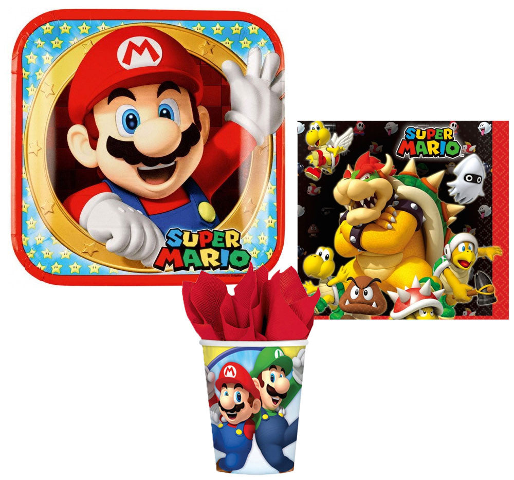 Super Mario Mushroom World ballīšu komplekts 36 gab. ar 23 cm šķīvjiem