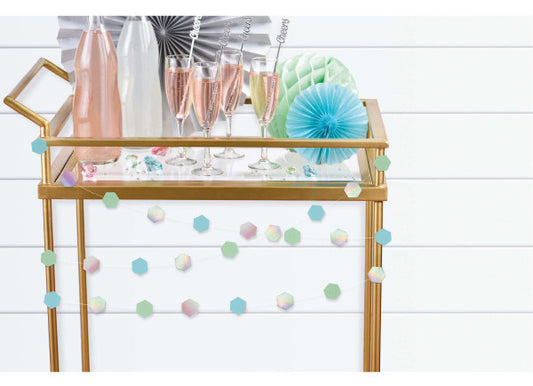 Krāsu mirdzošas ballītes mini virtene 213 cm, 6 gab. komplekts