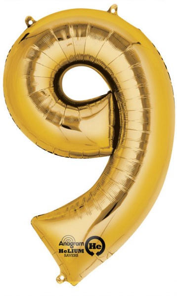 Milzu folijas balons "Cipars 9", 86*55 cm