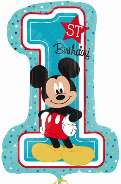 Disney Mikija zilais pirmās dzimšanas dienas folijas balons 71 cm