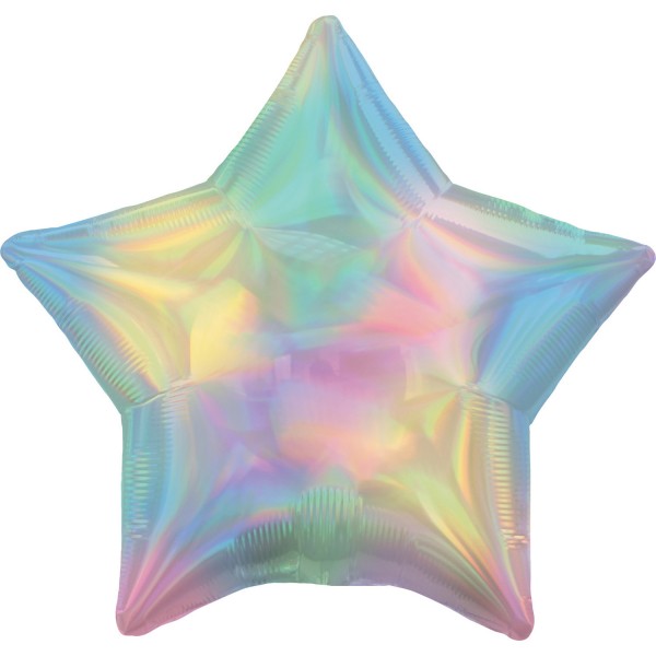 Krāsains hologrāfisks zvaigžņu folijas balons 48 cm