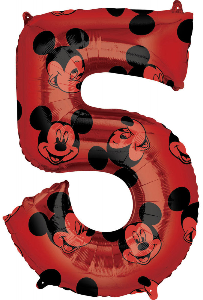 Disney Mikija sarkanais folijas balons numurs 5, 66 cm