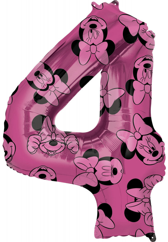 Disney Minnie rozā folijas balons numurs 4, 66 cm