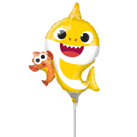 Dzeltens mini folijas balons "Haizivs" (WP)